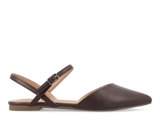 Women's Journee Collection Martine Mule Flats in Mahogany color