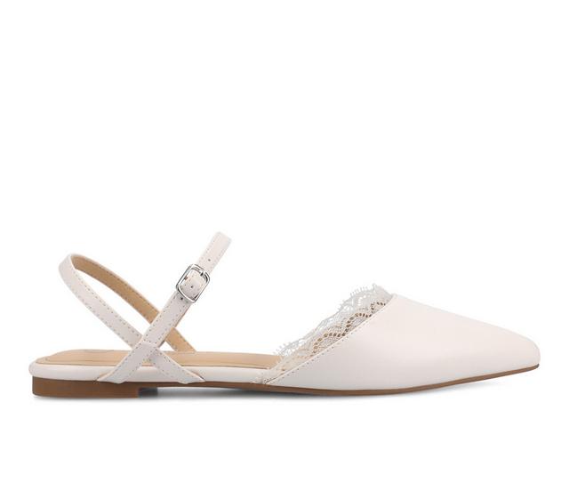 Women's Journee Collection Martine Mule Flats in Bone Lace color