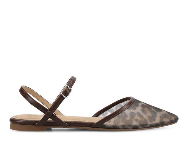 Women's Journee Collection Martine Mule Flats in Leopard Mesh color