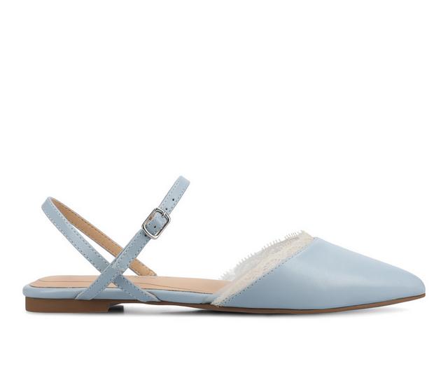 Women's Journee Collection Martine Mule Flats in Sky Blue Lace color
