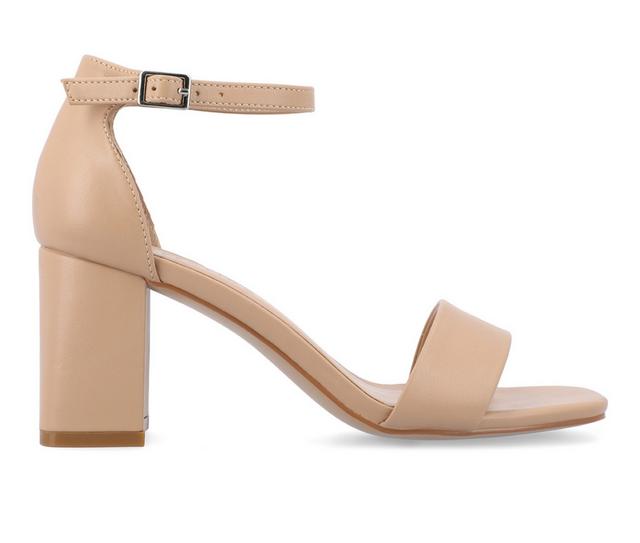 Women's Journee Collection Valenncia Dress Sandals in Almond color