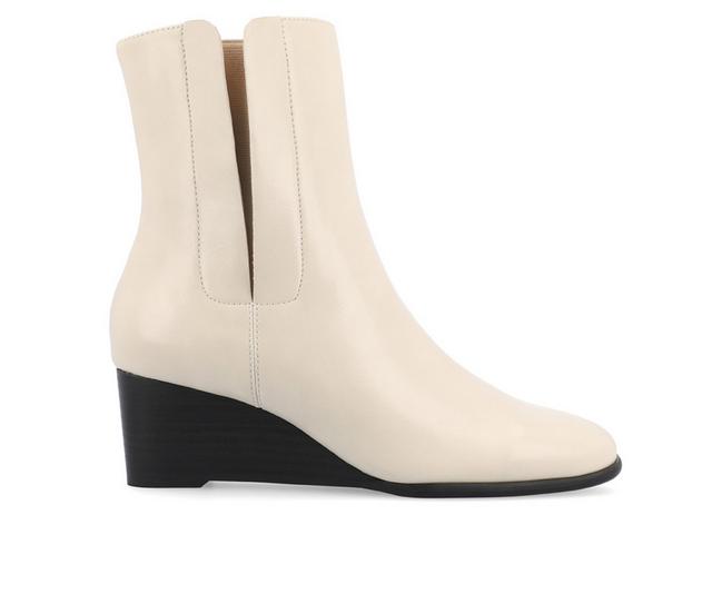 Women's Journee Collection Kylo Wedge Booties in Bone color