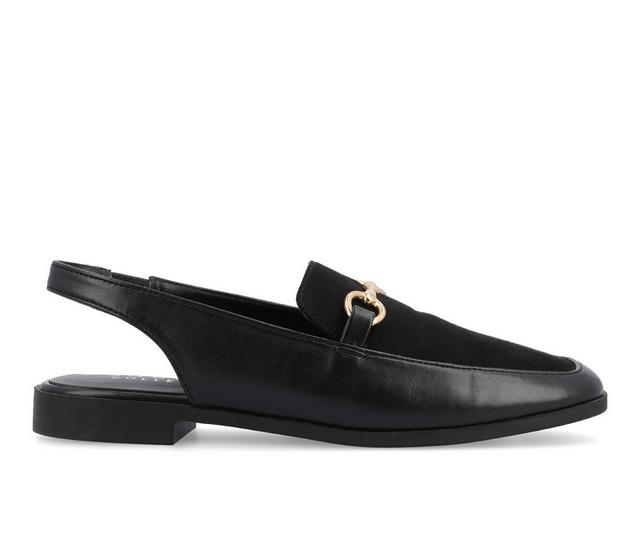Women's Journee Collection Lainey Slingback Loafer Mules in Black color