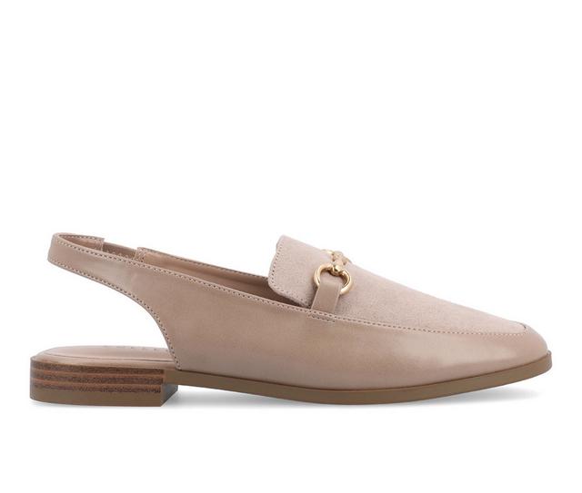 Women's Journee Collection Lainey Slingback Loafer Mules in Taupe color