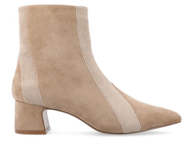 Women's Journee Collection Lusinda Heeled Booties in Taupe color