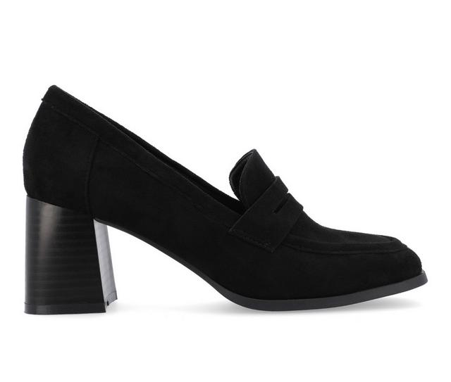 Women's Journee Collection Malleah Block Heel Loafers in Black color