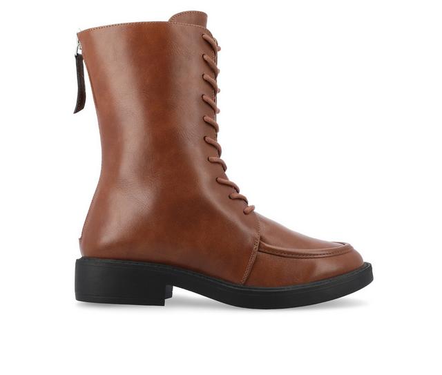 Women's Journee Collection Nikks Lace Up Boots in Cognac color