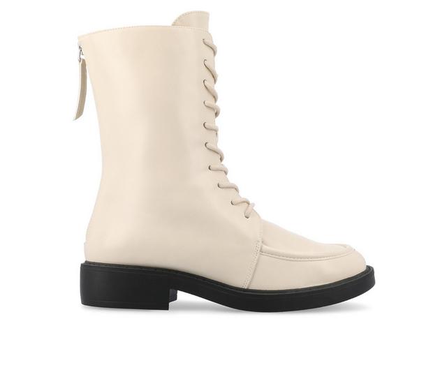 Women's Journee Collection Nikks Lace Up Boots in Bone color