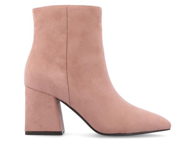 Women's Journee Collection Sorren Block Heel Booties in Blush color