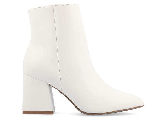 Women's Journee Collection Sorren Block Heel Booties in White color