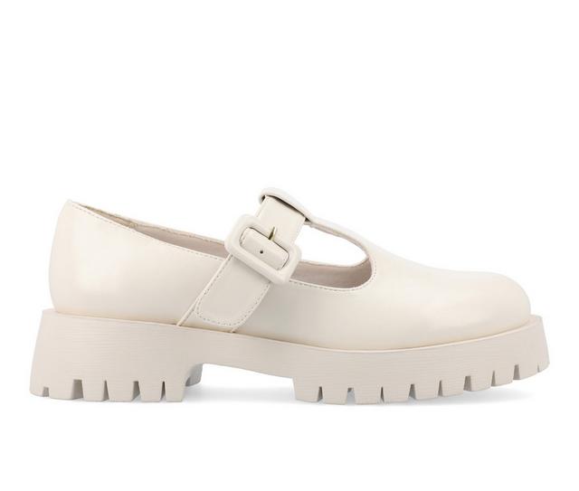 Women's Journee Collection Suvi Chunky T-Strap Mary Janes in Bone color