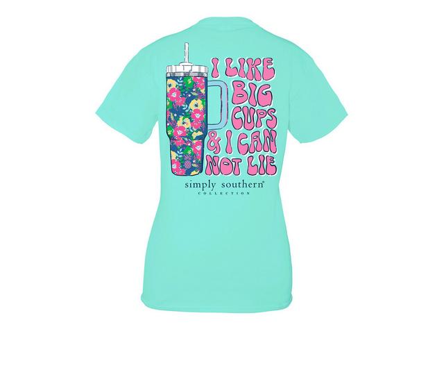 Simply Southern Cup Short Sleeve T-shirt in Sea color