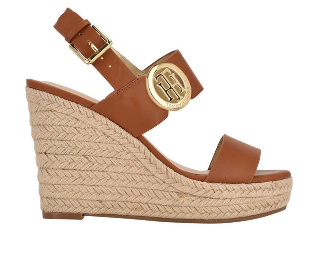 Women's Tommy Hilfiger Kahdy Espadrille Wedge Sandals in Caramel color