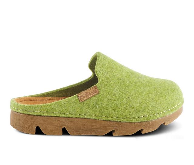 Women's Flexus Cloggish Platform Clogs in Green color