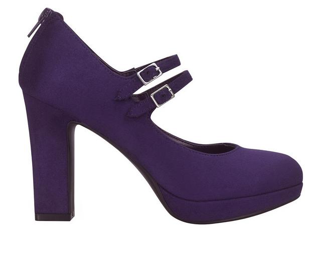 Women's Impo Oleta Block Heel Mary Jane Pumps in Grape color