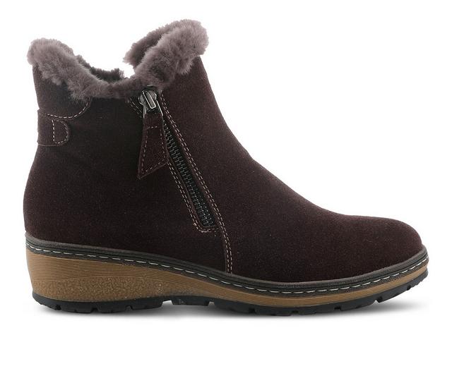 Women's SPRING STEP Republic Winter Booties in Brown Suede color