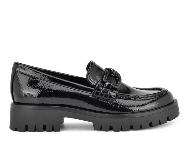 Women's Nine West Gables Loafers in Black Patent color