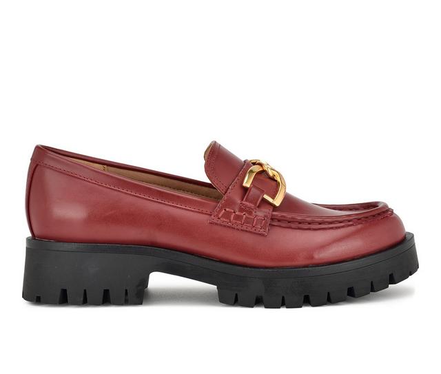 Women's Nine West Gables Loafers in Dark Red color