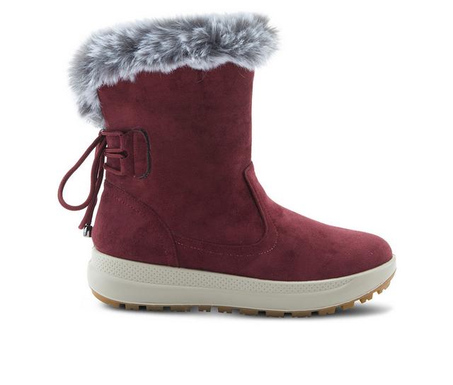 Women's Flexus Snowbird Waterproof Winter Boots in Burgundy color