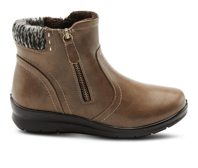 Women's Flexus Snowedin Waterproof Booties in Taupe color