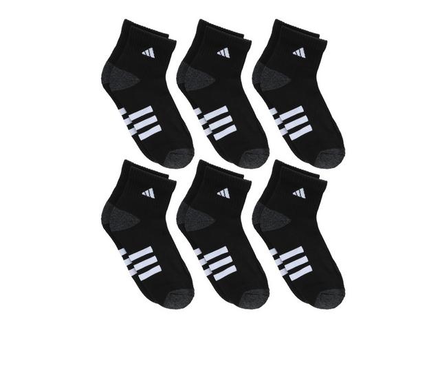 Adidas 6p Boys Cushioned Quarter 2 in Black L color