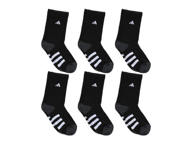 Adidas 6p Boys Cushioned Crew 2 in Black L color