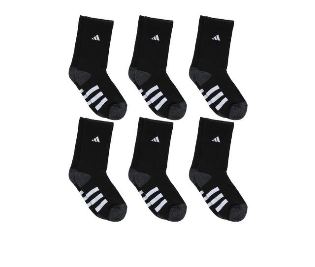 Adidas 6p Boys Cushioned Crew 2 in Black M color