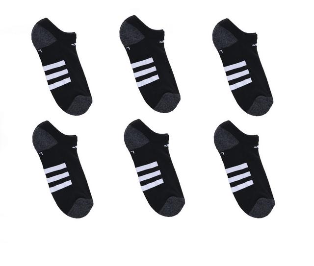 Adidas 6 Pack Cushioned No Show 2 Socks in Black M color