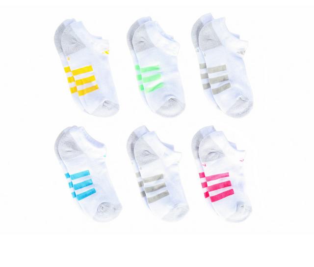 Adidas Girls 6p Cushioned No Show in White color