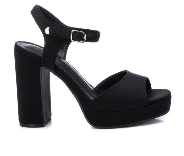 Women's Xti Rylee Platform Block Heel Sandals in Black color