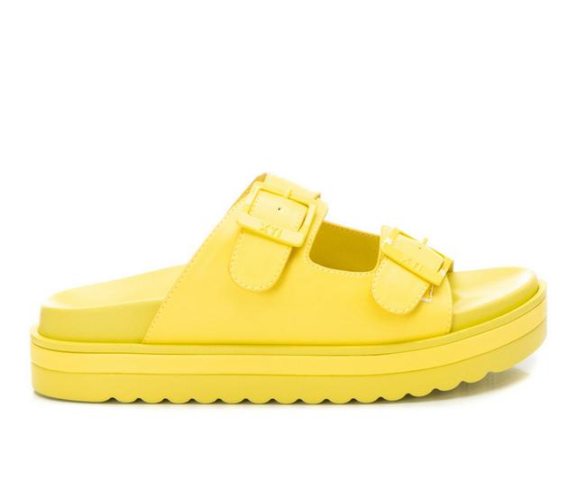 Women's Xti Spring Platform Footbed Sandals in Yellow color