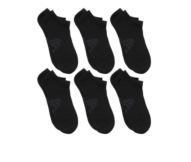 Adidas 6p Mens Superlite Badge No Show Socks in Black Grey color