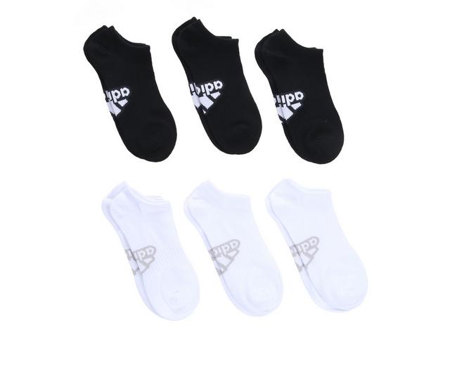 Adidas 6p Women's Superlite Badge No Show Socks in BlackGrayWhite color