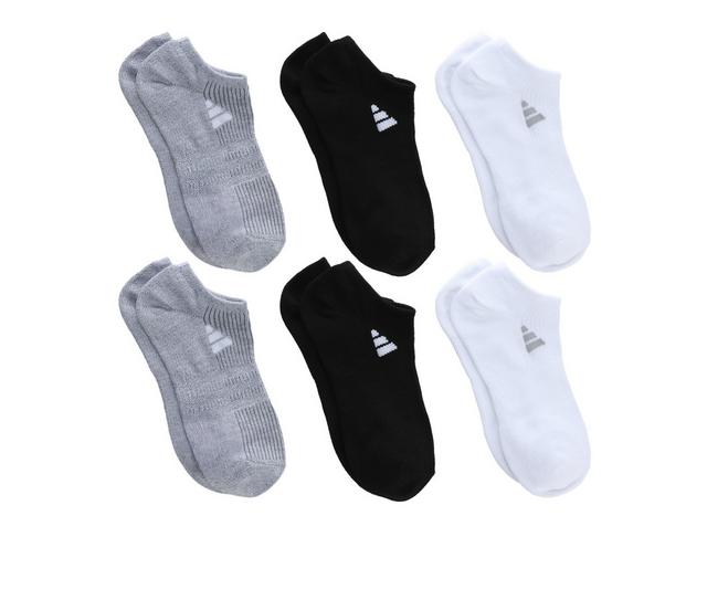 Adidas 6p Women's Superlite No Show Socks in WhiteBlackGrey color