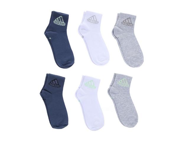 Adidas 6 Pack Superlite Quarter Socks in HeatherGreen2-5 color