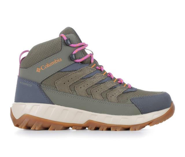 Women's Columbia Strata Hiking Boots in Stone Green color