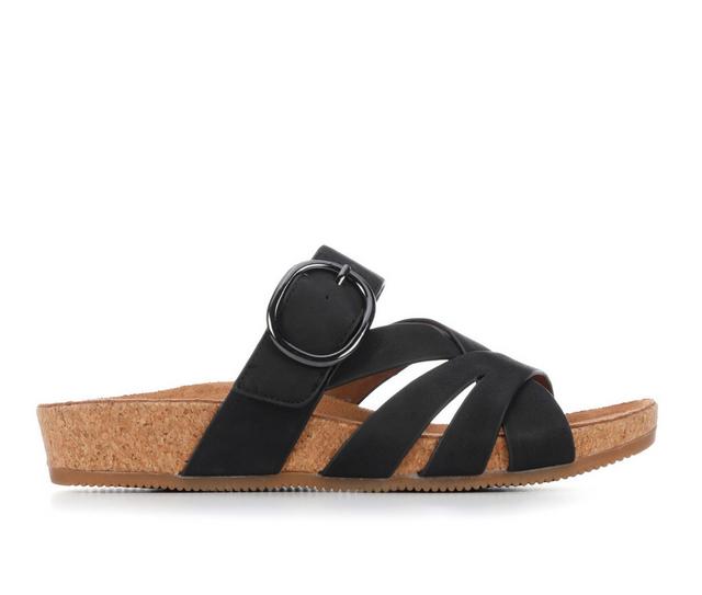 Women's EuroSoft Gwenda Footbed Sandals in Black color