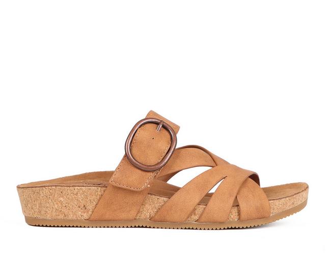 Women's EuroSoft Gwenda Footbed Sandals in Tan color