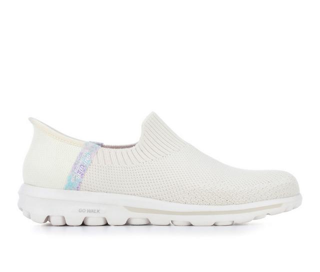 Women's Skechers Go Go Walk Travel Slip in 124799 in Off White color