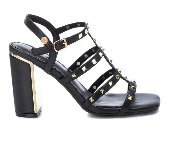 Women's Xti Carly Block Heel Sandals in Black color