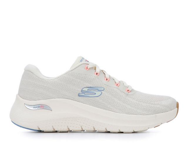 Women's Skechers 150050 Arch Fit 2.0 Walking Shoes in Wht/Blue/Coral color