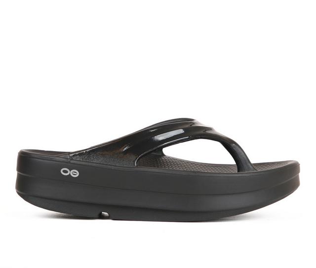 Women's Oofos OOmega OOlala Sandals in Black color