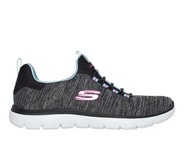 Women's Skechers Summits Sneakers in Black/Pink/Blue color