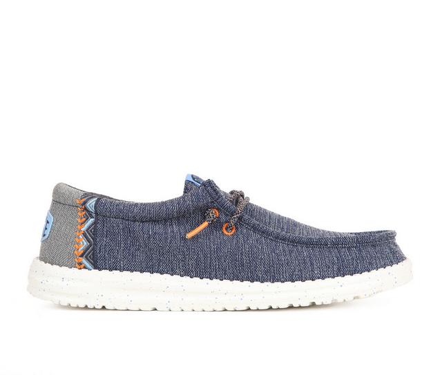 Men's HEYDUDE Wally Coastline Casual Shoes in Navy color