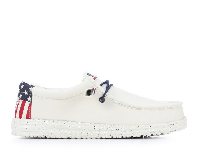 Men's HEYDUDE Wally Americana Casual Shoes in Off White color