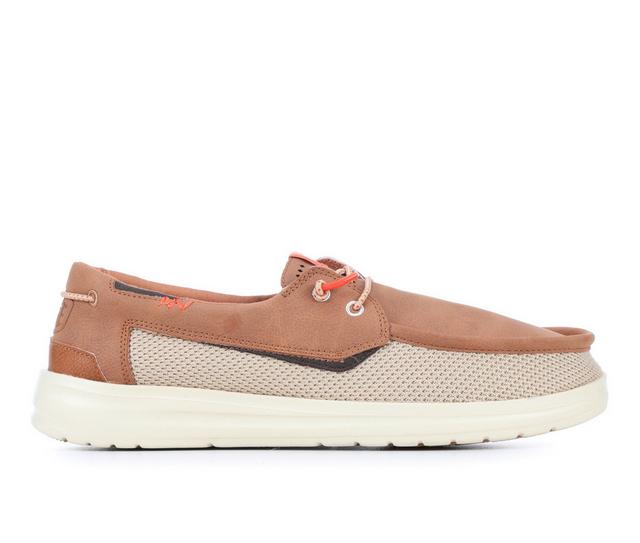 Men's HEYDUDE Welsh Grip Mix Casual Shoes in Tan/Orange color