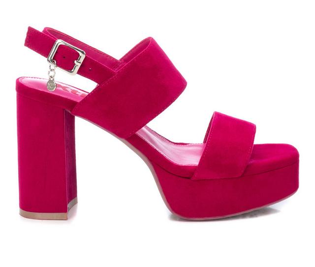 Women's Xti Karla Platform Block Heel Sandals in Pink color
