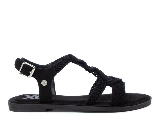 Women's Xti Joy Flat Sandals in Black color