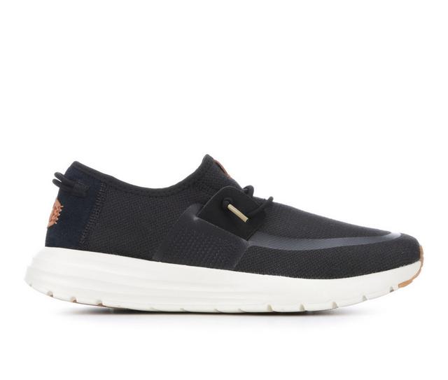 Men's HEYDUDE Sirocco Neutrals Casual Shoes in Black/White color