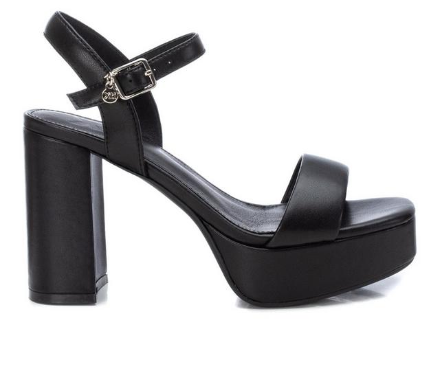 Women's Xti Martina Platform Block Heel Sandals in Black color